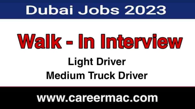 Walk-in Interview For Driver