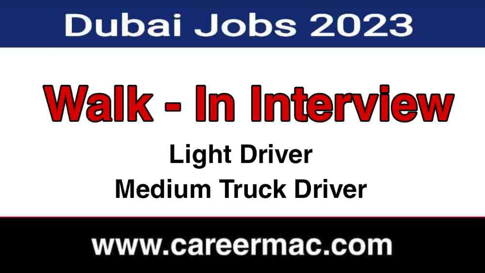 Walk-in Interview For Driver