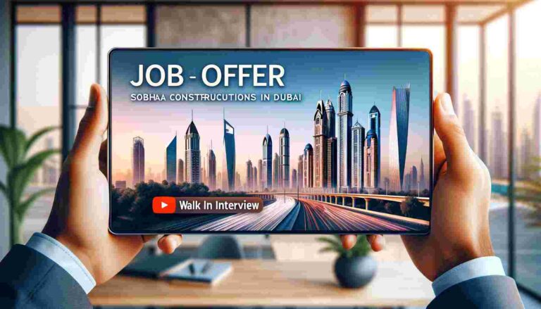 Sobha Constructions Dubai Careers 2024 | Walk In Interview In Dubai - Urgent Vacancies