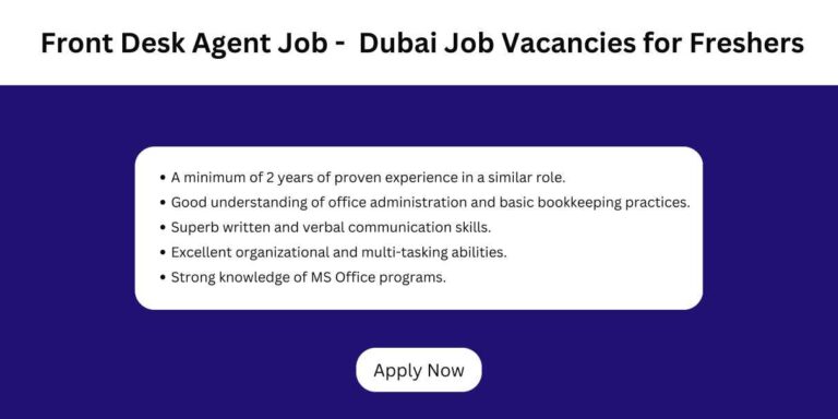 Front Desk Agent Job - Dubai Job Vacancies for Freshers