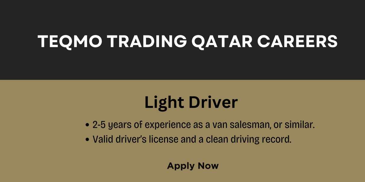 Teqmo Trading Qatar Careers | Qatar Urgent Job Vacancies