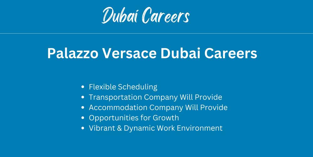 Palazzo Versace Dubai Careers