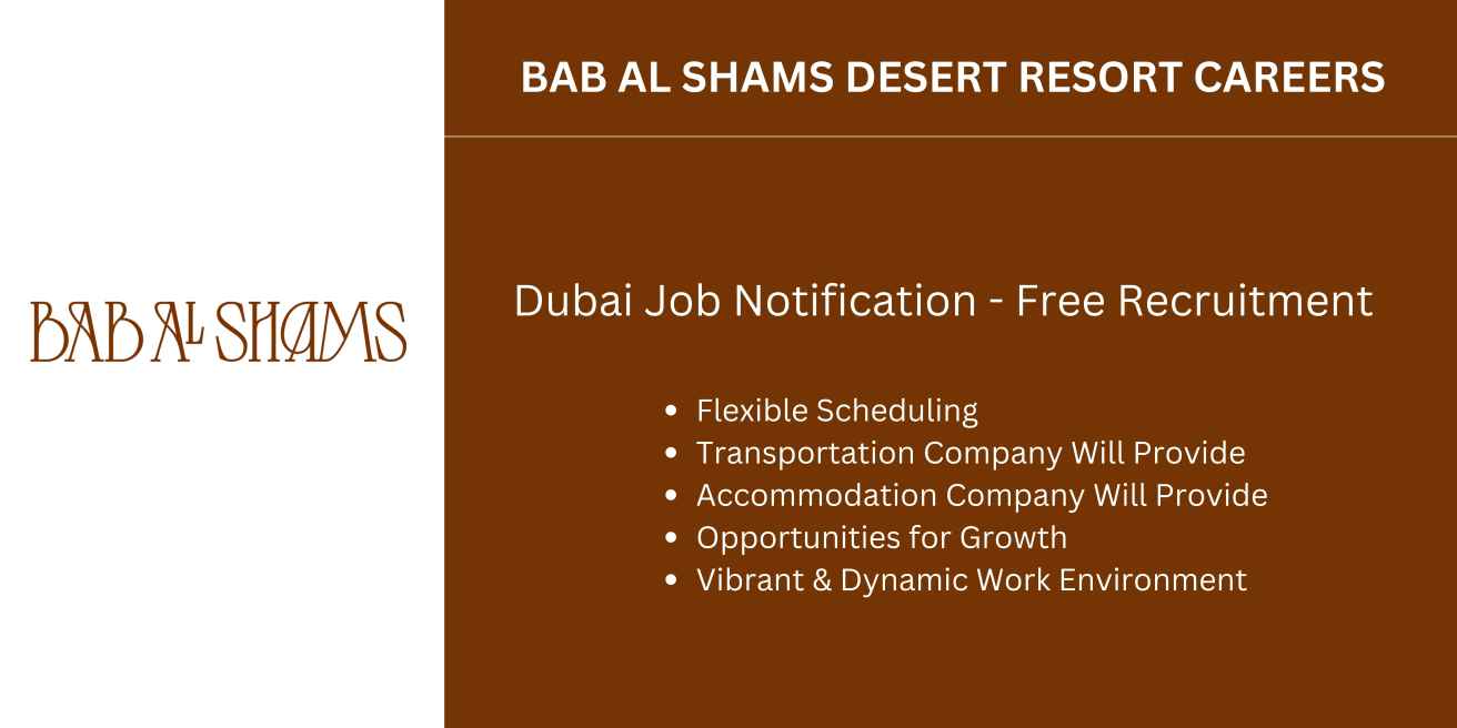 Bab Al Shams Desert Resort Careers Dubai