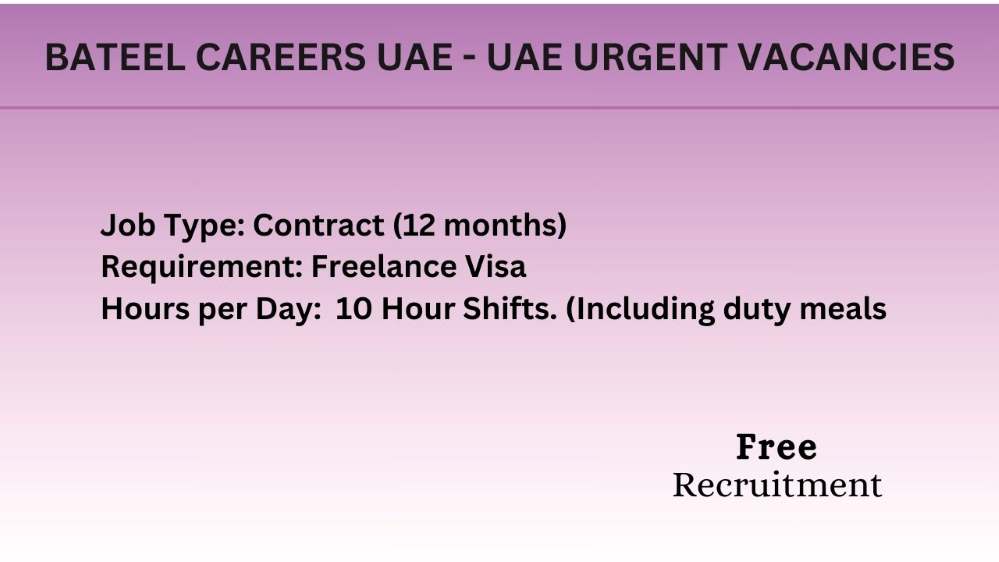 Bateel Careers UAE - UAE Urgent Vacancies