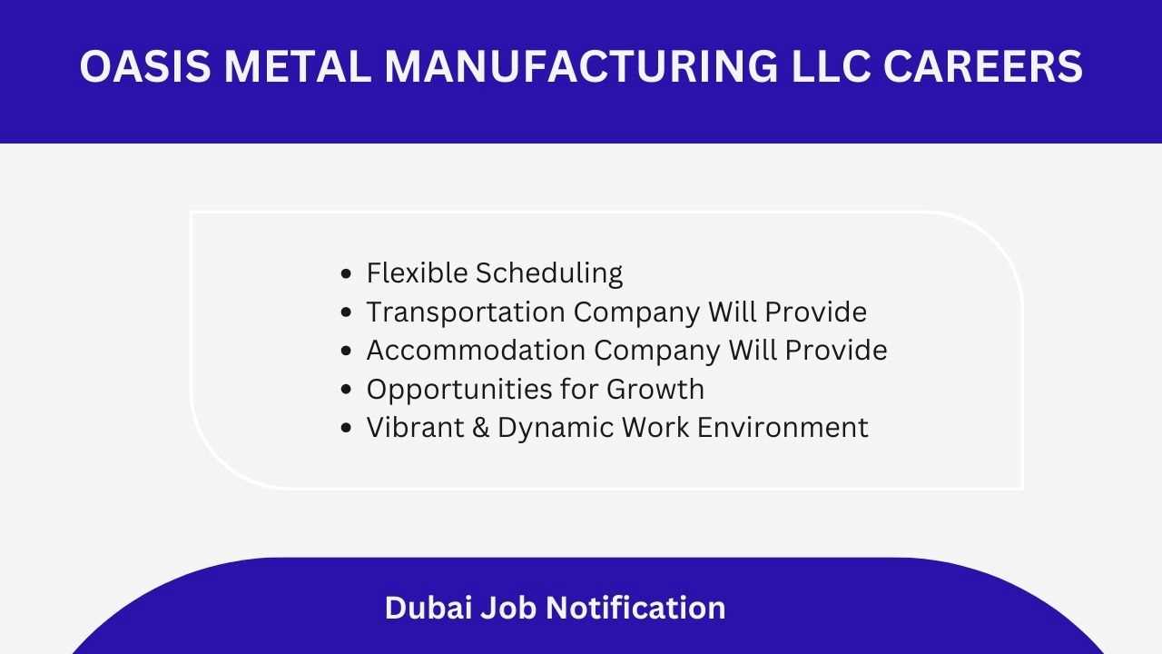 Oasis Metal Manufacturing LLC Careers Login - Urgent Job Vacancies