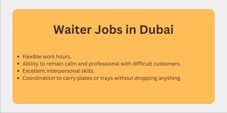 Waiter Jobs in Dubai