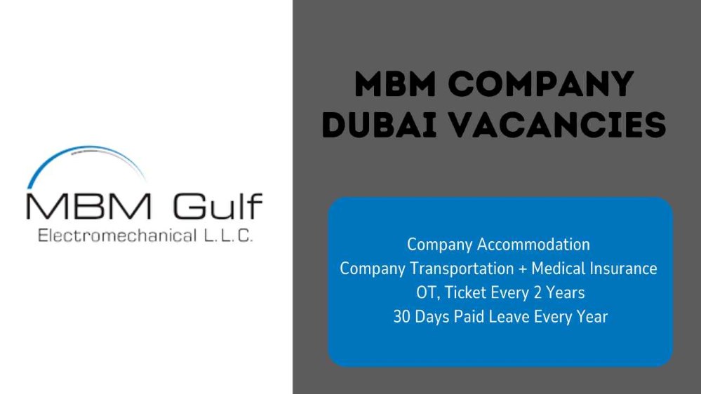 MBM Company Job Vacancies in Dubai