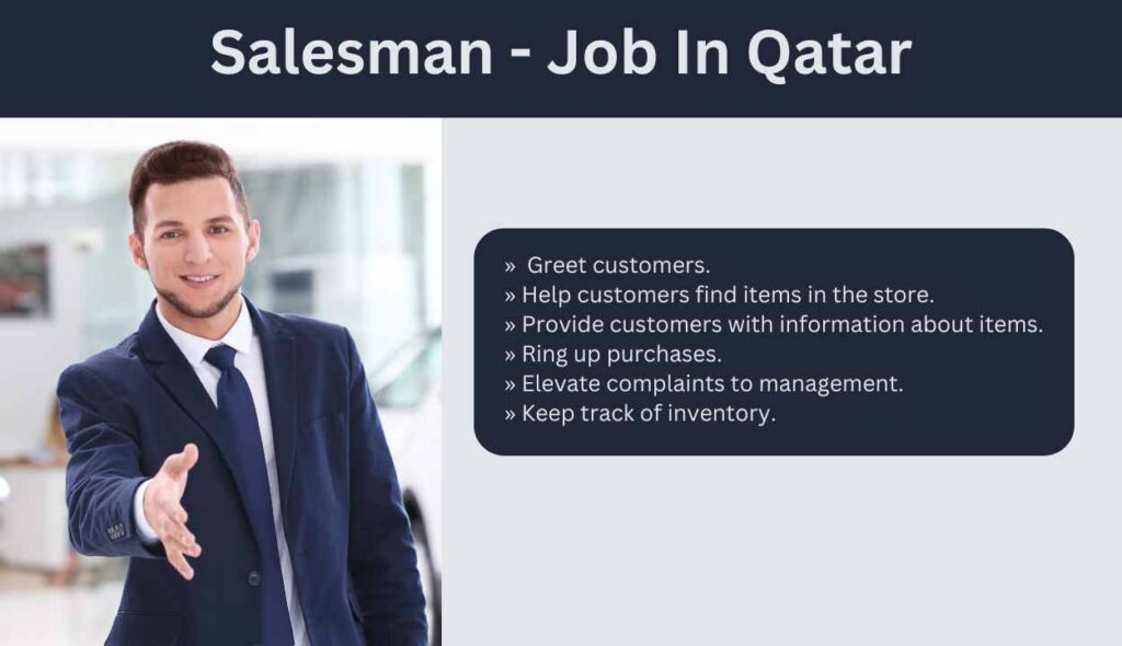 Salesman Jobs in Qatar Mall Qatar New Jobs 2024 Urgent Recruitment