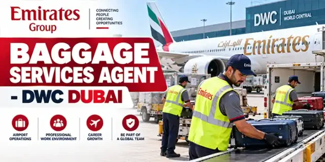 Emirates Group Careers 2026 | Baggage Services Agent - DWC Job in Dubai