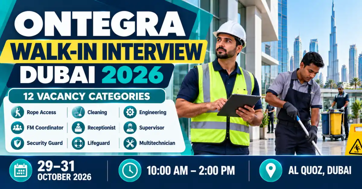 Ontegra Walk-in Interview Dubai 2026